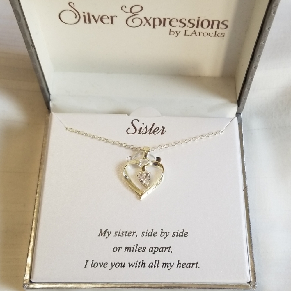 Silver Expressions Heart Necklace Sister